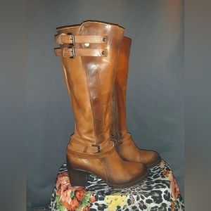 Freebird Clive Genuine Leather Knee-High Boots SIZE 9 Rustic Brown